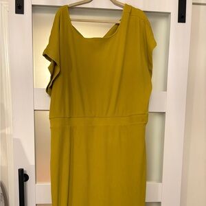 Anthropologie Daily Practice Mustard Dolman MIDI dress heavy knit size 3x EUC #5